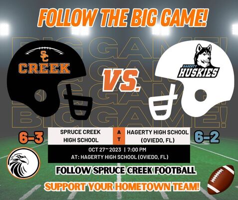 High School Football Game Scores 10/27/2023 - Spruce Creek Hawks vs. Hagerty Huskies (Oviedo, FL)