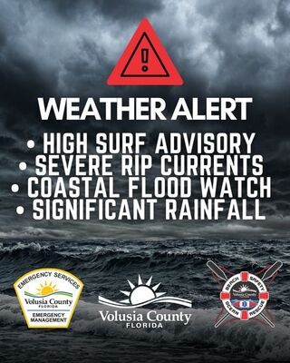National Weather Service issues multiple alerts for Volusia County.