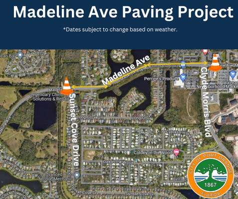 Madeline Ave. Paving Project Starts Feb. 5
